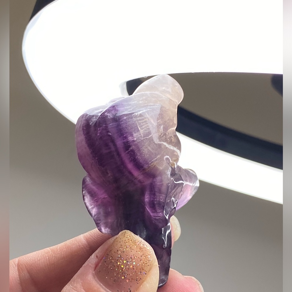 Purple Crystal Fluorite Elephant - Picture 13 of 16